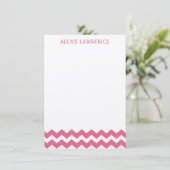 Moderne roze chevron: bedankt (Staand voorkant)