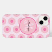 Moderne Roze Cirkel Stippen Geometrische Monogram  Case-Mate iPhone Case (Achterkant (horizontaal))