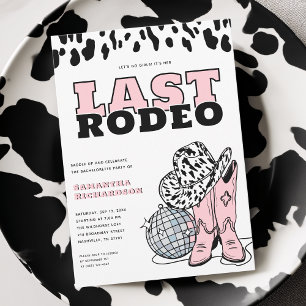 Moderne Roze Cowgirl Laatste Rodeo Bachelorette Fe Kaart