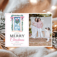 Moderne Roze Deur Vrolijke Kerstfoto
