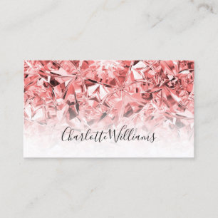 Moderne roze diamanttextuur "Trendy Girly" Visitekaartje