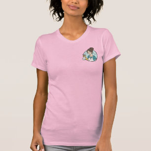 Moderne Roze Dienstmeid Logo Schoonmaakdiensten T-shirt