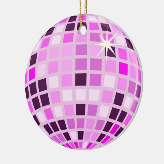 Moderne Roze Disco Bal Keramisch Ornament (Links)