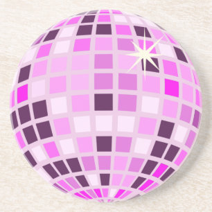 Moderne Roze Disco Bal Zandsteen Onderzetter