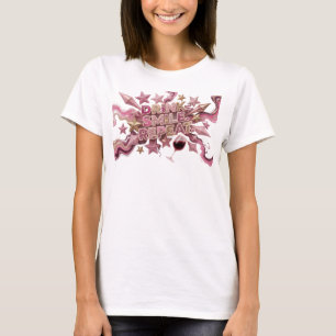 Moderne Roze DRINK SMILE REPEAT Artistiek Motief T-shirt