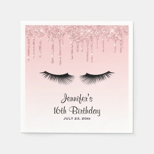 Moderne roze druppelaar voor glitter en elasu servet (Voorkant)