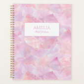 Moderne Roze Edelsteen Eenvoudige Aangepaste Naam  Planner (Voorkant)