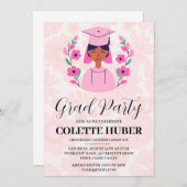 moderne roze eindexamen uitnodigingen (Voorkant / Achterkant)