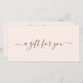 Moderne Roze Elegante Cadeaucertificaat (Voorkant / Achterkant)