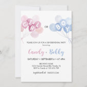 Moderne roze en blauwe ballonnen kaart (Voorkant)