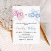 Moderne roze en blauwe ballonnen kaart