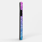 Moderne roze en blauwe glitter Case-Mate iPhone case (Achterkant/rechts)