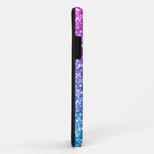 Moderne roze en blauwe glitter Case-Mate iPhone case (Achterkant/rechts)