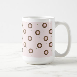 Moderne Roze en Bruine Cirkels Koffiemok