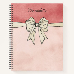 Moderne Roze en Crème Boog Bruidsmeisjes Notitieboek
