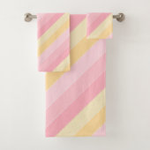 Moderne roze en gele Sjabloon met peulvruchten Bad Handdoek (Insitu)