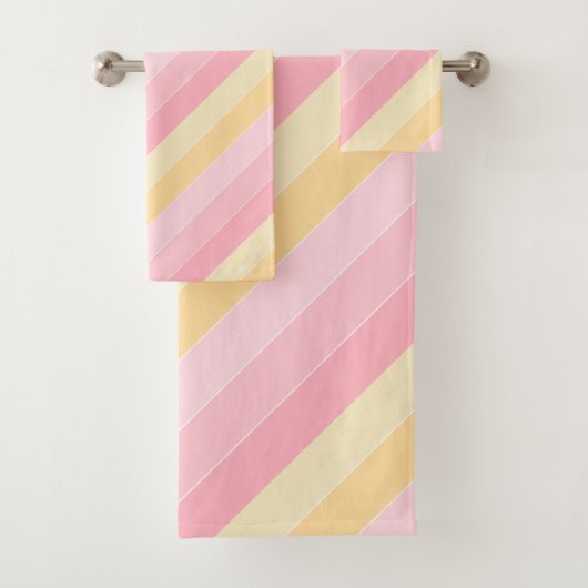 Moderne roze en gele Sjabloon met peulvruchten Bad Handdoek (Insitu)