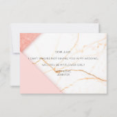 Moderne Roze en Goud Wil Je Mijn Bruidsmeisje Zijn (Achterkant)