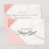 Moderne Roze en Goud Wil Je Mijn Bruidsmeisje Zijn (Voorkant / Achterkant)