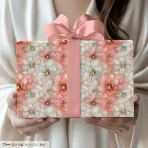 Moderne roze en gouden 70ste verjaardag wrap cadeaupapier