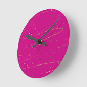 Moderne roze en gouden glinsterende wandklok ronde klok (Hoek)