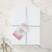 Moderne Roze en Gouden Heer en Mevrouw Cadeaulabel (Met Touw)