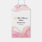 Moderne Roze en Gouden Heer en Mevrouw Cadeaulabel (Voorkant)