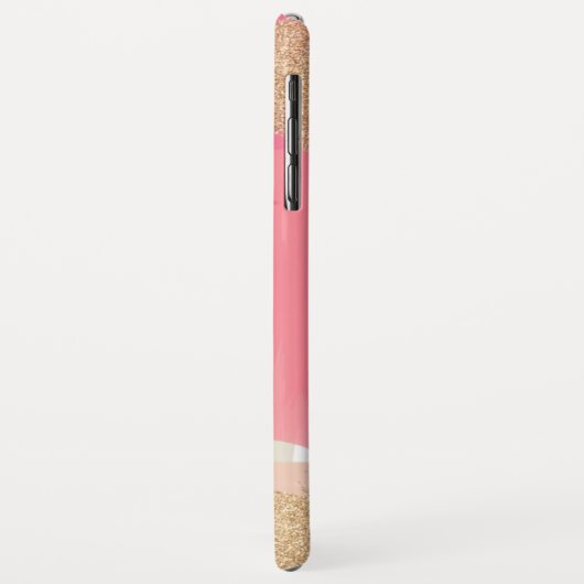 Moderne roze en goudglitter Abstract patroon Case-Mate iPhone Case (Achterkant/links)