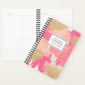 Moderne roze en goudglitter Abstract patroon Planner (Display)