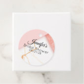 Moderne roze en goudmarmer bedankjes labels (In situ)