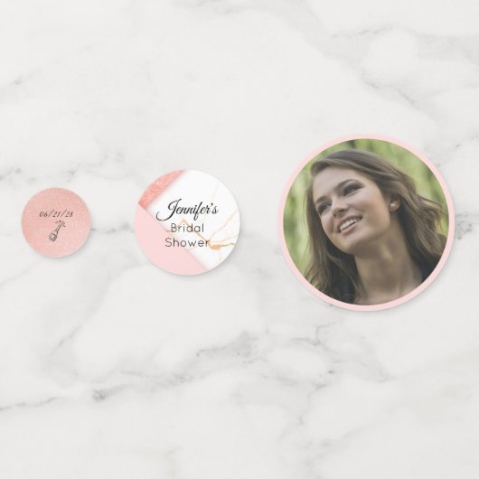 Moderne roze en goudmarmer confetti (Voorkanten)