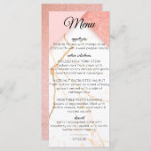 Moderne roze en goudmarmer menu (Voorkant / Achterkant)