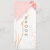 Moderne roze en goudmarmer met voorbehouden stoel menu (Voorkant / Achterkant)