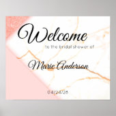 Moderne roze en goudmarmer Poster (Voorkant)