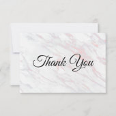 Moderne roze en grijze marmer bedankkaart (Voorkant)