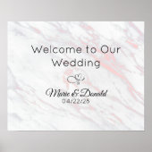 Moderne roze en grijze marmer bruilding poster (Voorkant)