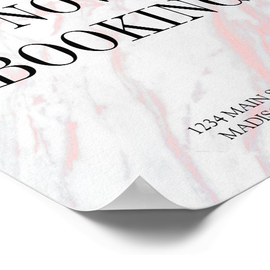 Moderne roze en grijze marmer Business Poster (Hoek)