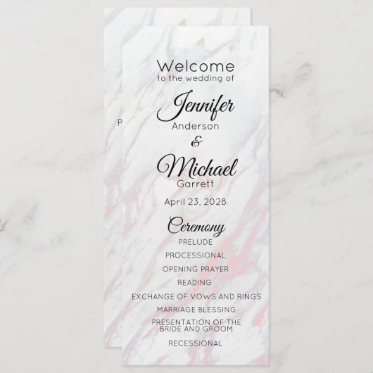 Moderne roze en grijze marmer programma (Voorkant / Achterkant)