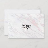 Moderne roze en grijze marmer RSVP kaartje (Voorkant)