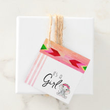 Moderne Roze en Grijze Olifant Monogram Custom