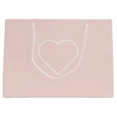 Moderne, roze en minimalistisch hart - liefdadig c groot cadeauzakje (Voorkant)