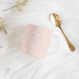 Moderne, roze en minimalistisch hart - liefdadig c koffiemok