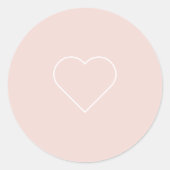 Moderne, roze en minimalistisch hart - liefdadig c ronde sticker (Voorkant)