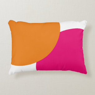 Moderne roze en Oranje Abstract Accent Kussen