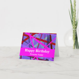 Moderne roze en Paarse grijze plaatjes Geometrisch Kaart