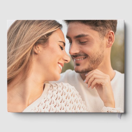 Moderne Roze en Rode Golvende Lijst Foto Bruiloft Gastenboek (Achterkant)