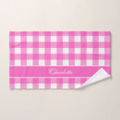 Moderne roze en witte Buffalo controleert aangepas Bad Handdoek (Handdoek)