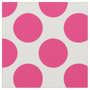 Moderne Roze en Witte Grote Polka Dots Stof