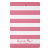 Moderne roze en witte strepen mini klembord (Achterkant)