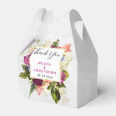 Moderne roze en witte Waterverf Floral Bouquet Bedankdoosjes (Voorkant Zijde)